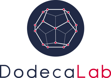 DodecaLab logo — a wireframe dodecahedron with crimson vertices